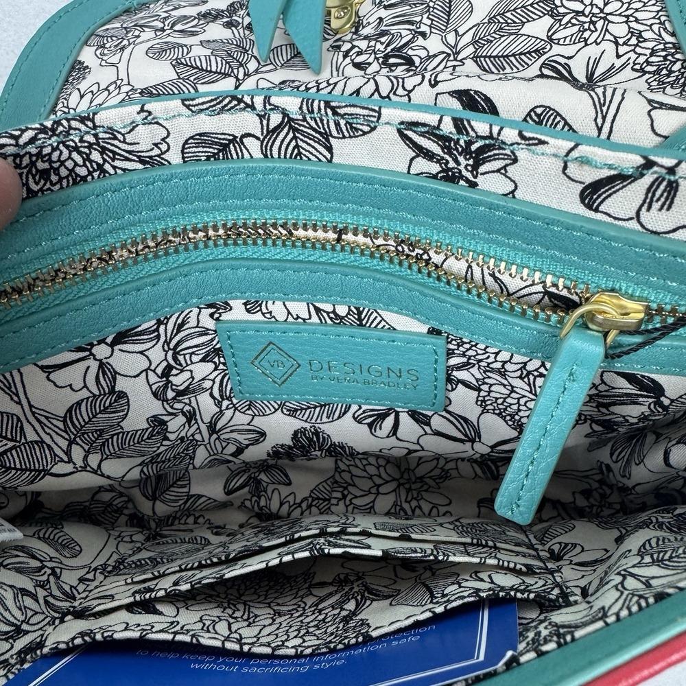 Vera Bradley Watermelon Slice Mini Saddle Bag Crossbody Leather Chain Purse - Picture 10 of 16